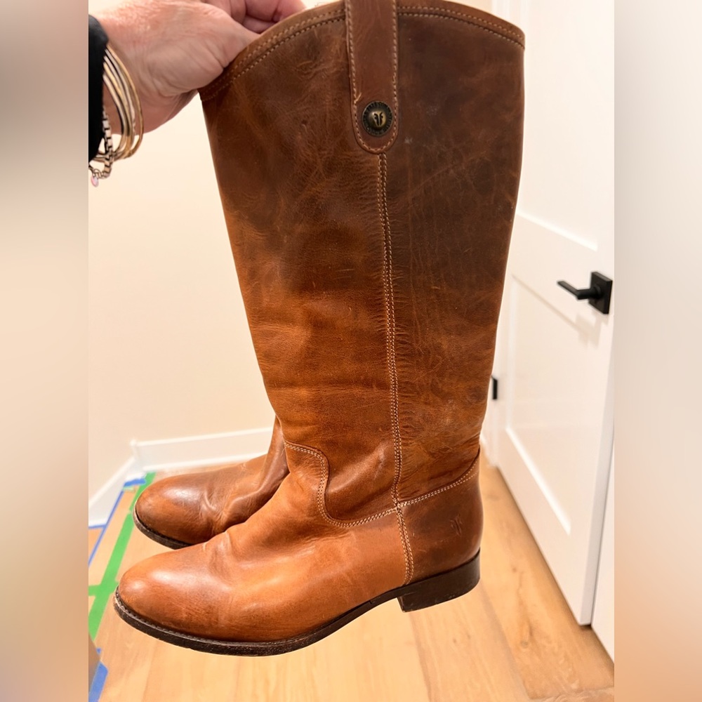 Frye Melissa Boots - Dark Tan Leather